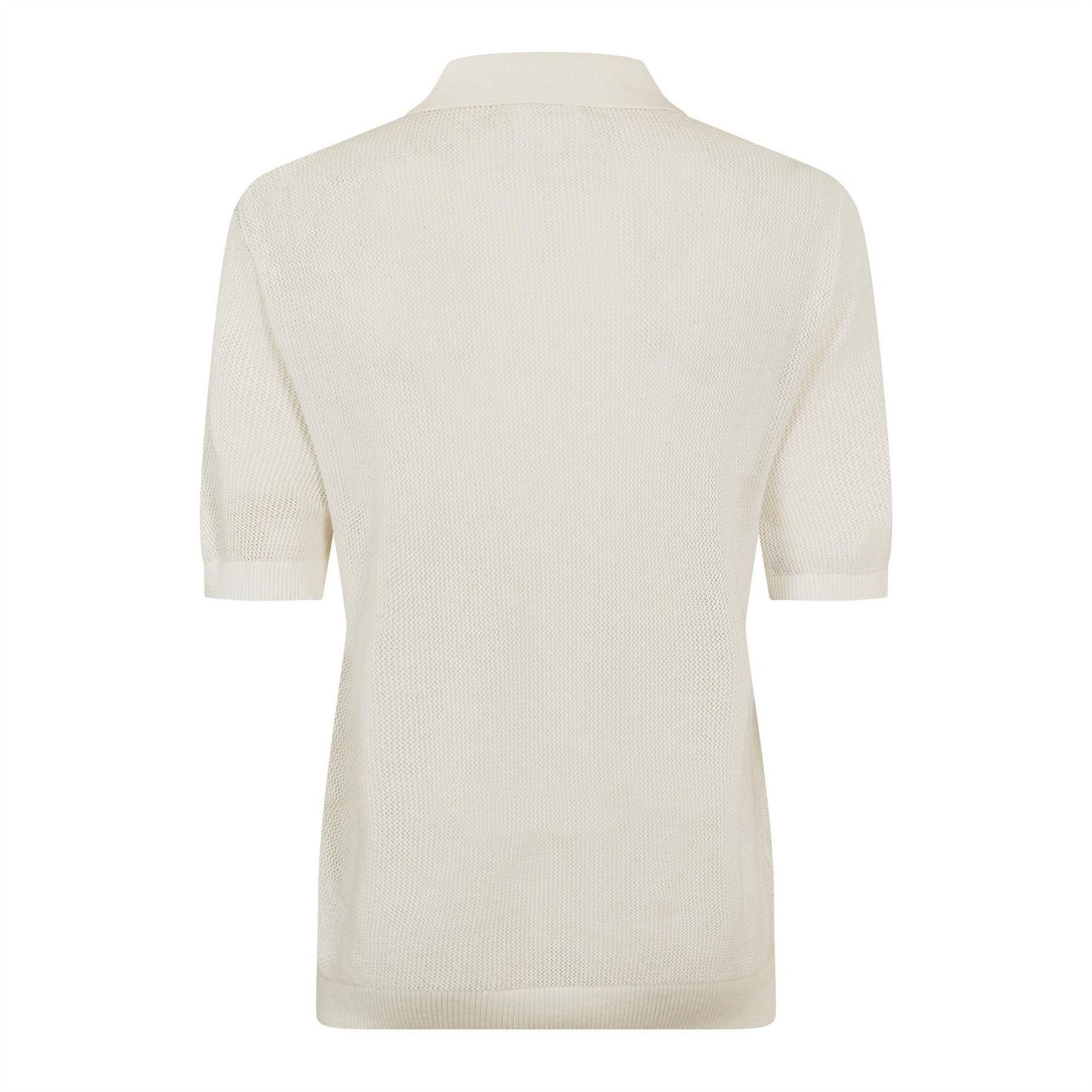 Beige - Back - Jack Wills Mens Knitted Relaxed Fit Short-Sleeved Polo Shirt
