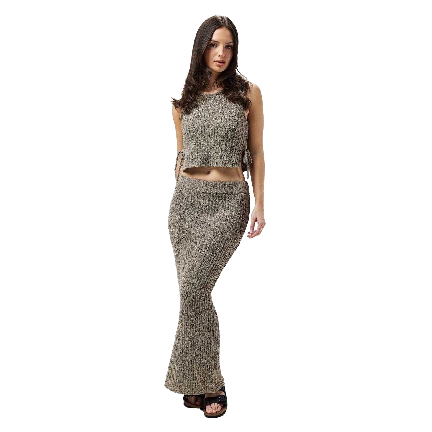 Taupe - Lifestyle - Jack Wills Womens-Ladies Ribbed Maxi Skirt