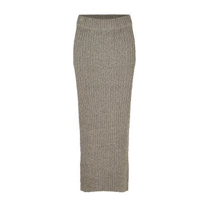 Taupe - Front - Jack Wills Womens-Ladies Ribbed Maxi Skirt
