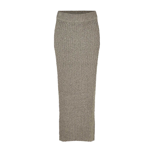 Taupe - Front - Jack Wills Womens-Ladies Ribbed Maxi Skirt