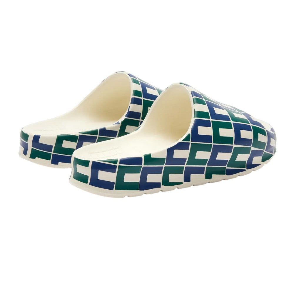 Navy-White-Green - Back - Lacoste Womens-Ladies Serve 2.0 Sliders
