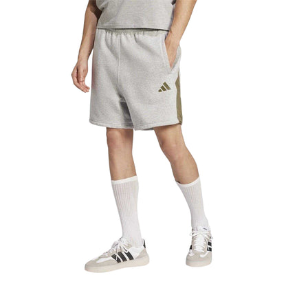 Grey Heather - Lifestyle - Adidas Mens Colour Block Casual Shorts