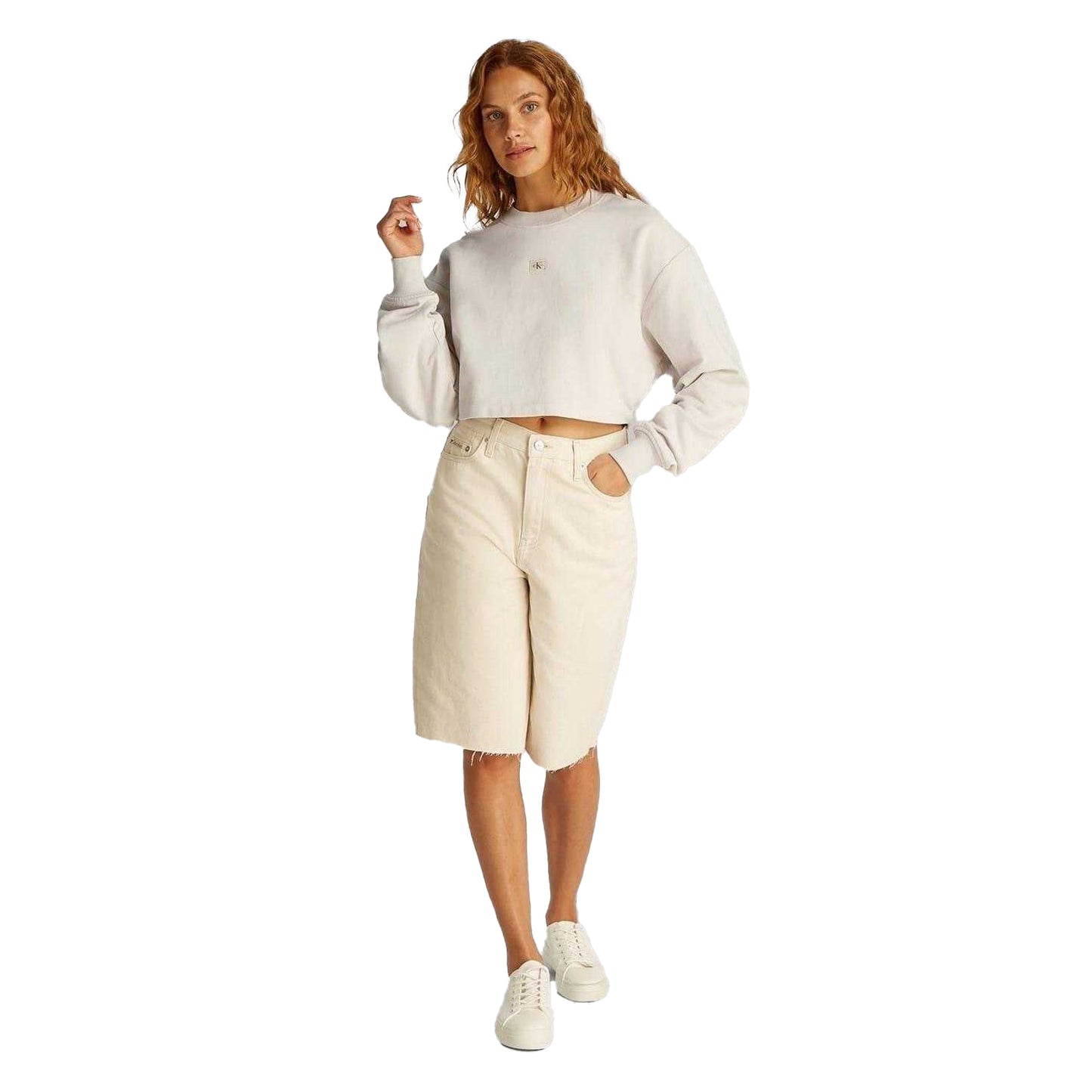 Chalk - Lifestyle - Calvin Klein Womens-Ladies Sweatshirt