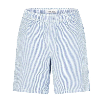 Blue - Front - Jack Wills Womens-Ladies Striped Relaxed Fit Chino Shorts