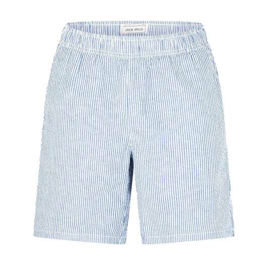 Blue - Front - Jack Wills Womens-Ladies Striped Relaxed Fit Chino Shorts