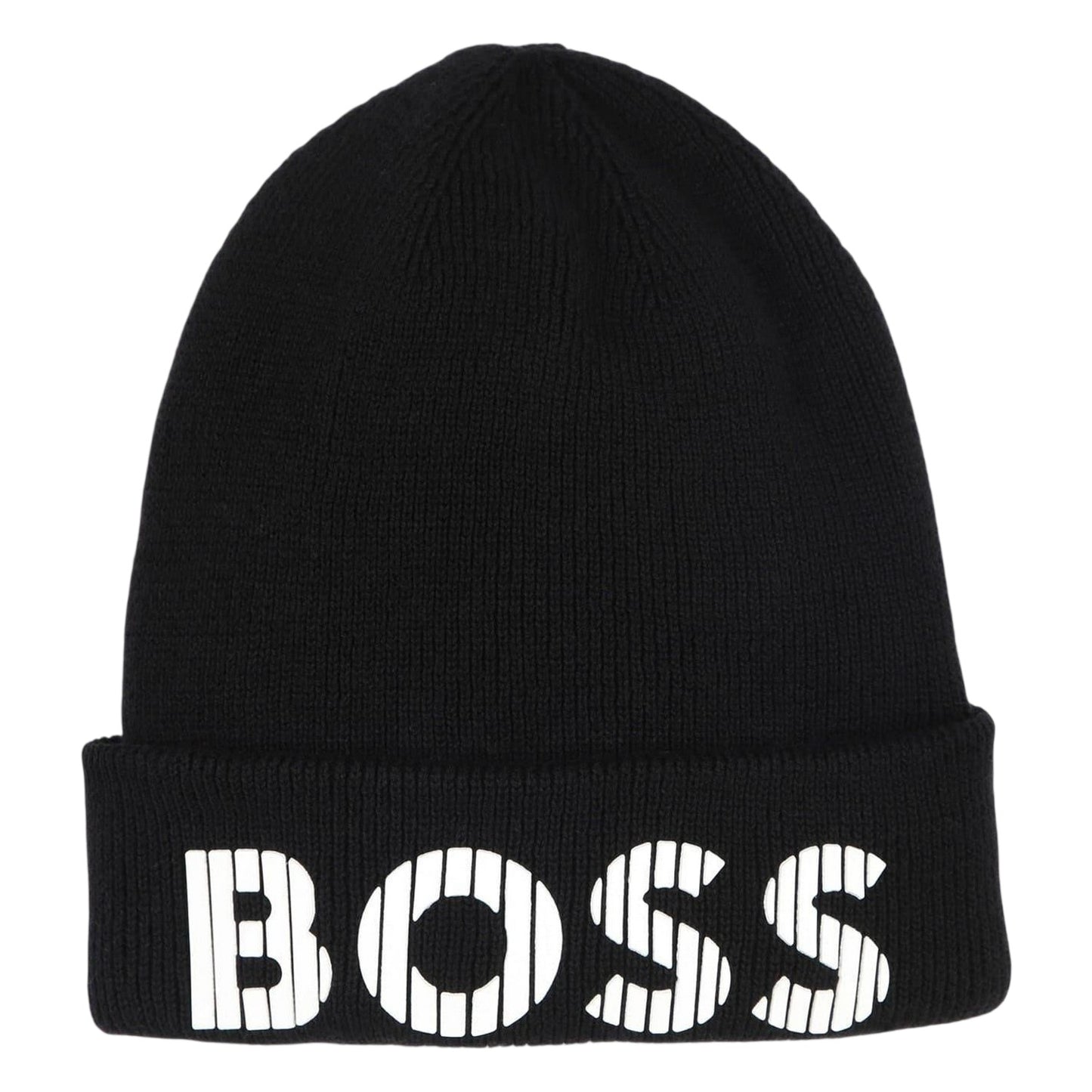Black - Front - Boss Childrens-Kids Lettering Beanie