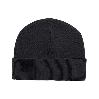 Black - Back - Pretty Green Mens Norbury Ribbed Winter Beanie
