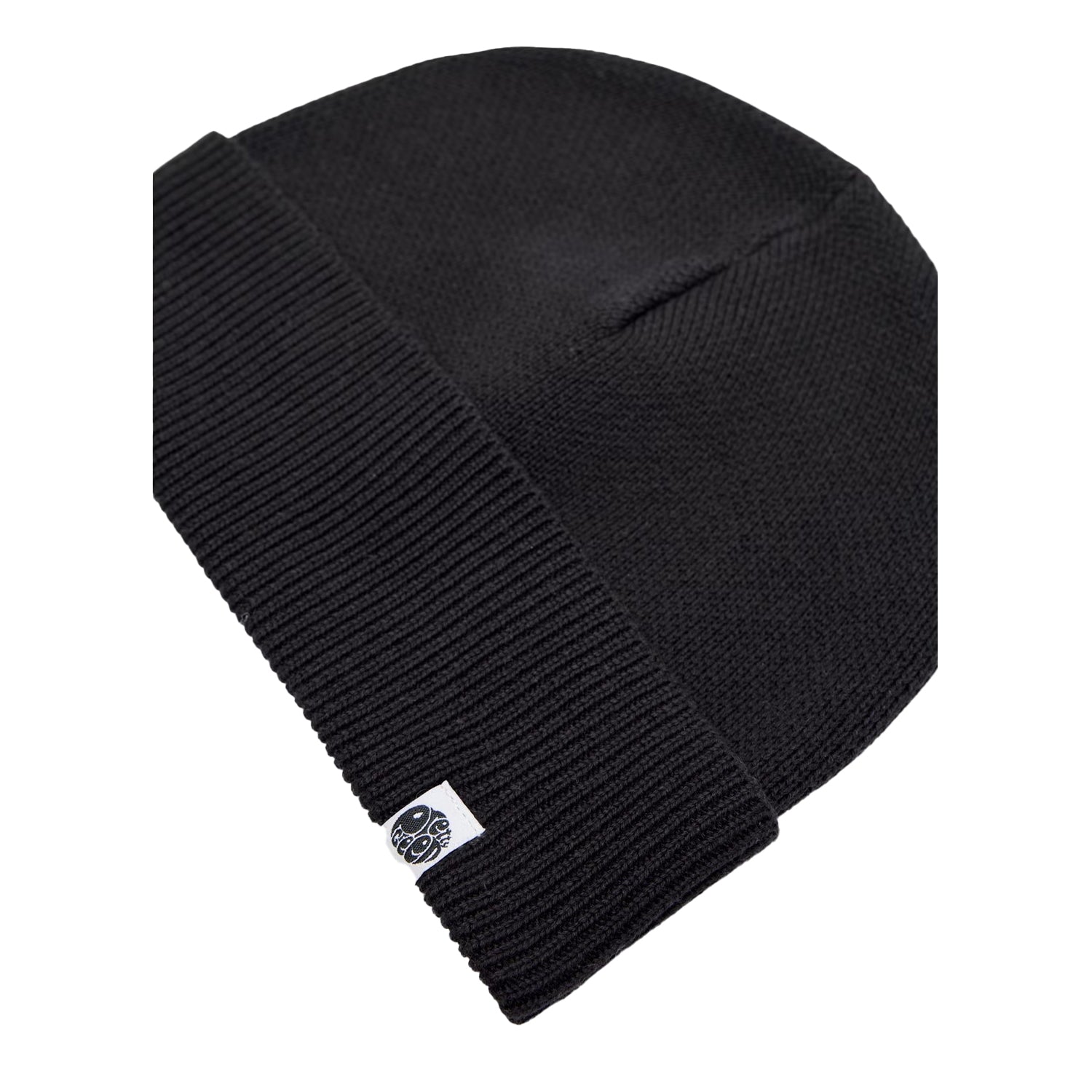 Black - Side - Pretty Green Mens Norbury Ribbed Winter Beanie