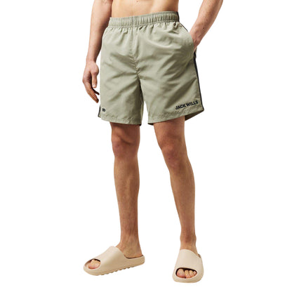 Silver Sage - Side - Jack Wills Mens Stripe Swim Shorts