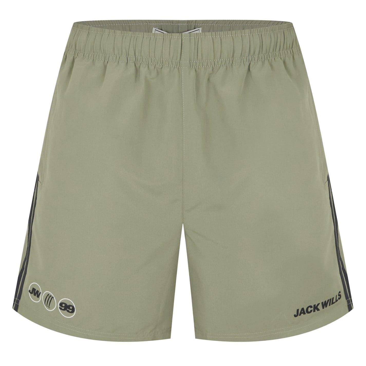 Silver Sage - Front - Jack Wills Mens Stripe Swim Shorts