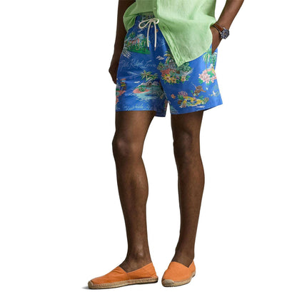 Blue - Side - Ralph Lauren Mens Bear Swim Shorts