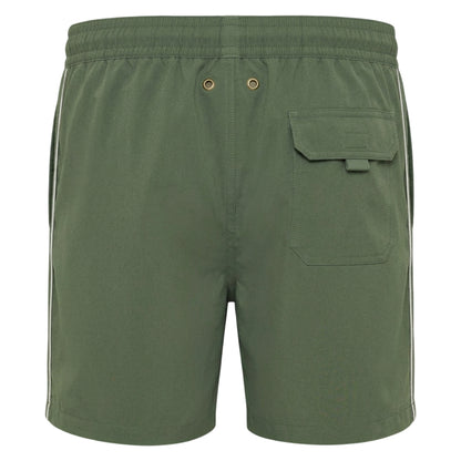 Olive - Back - Threadbare Mens Regular Swim Shorts