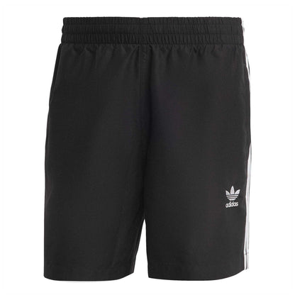 Black - Front - Adidas Mens 3 Stripes Swim Shorts