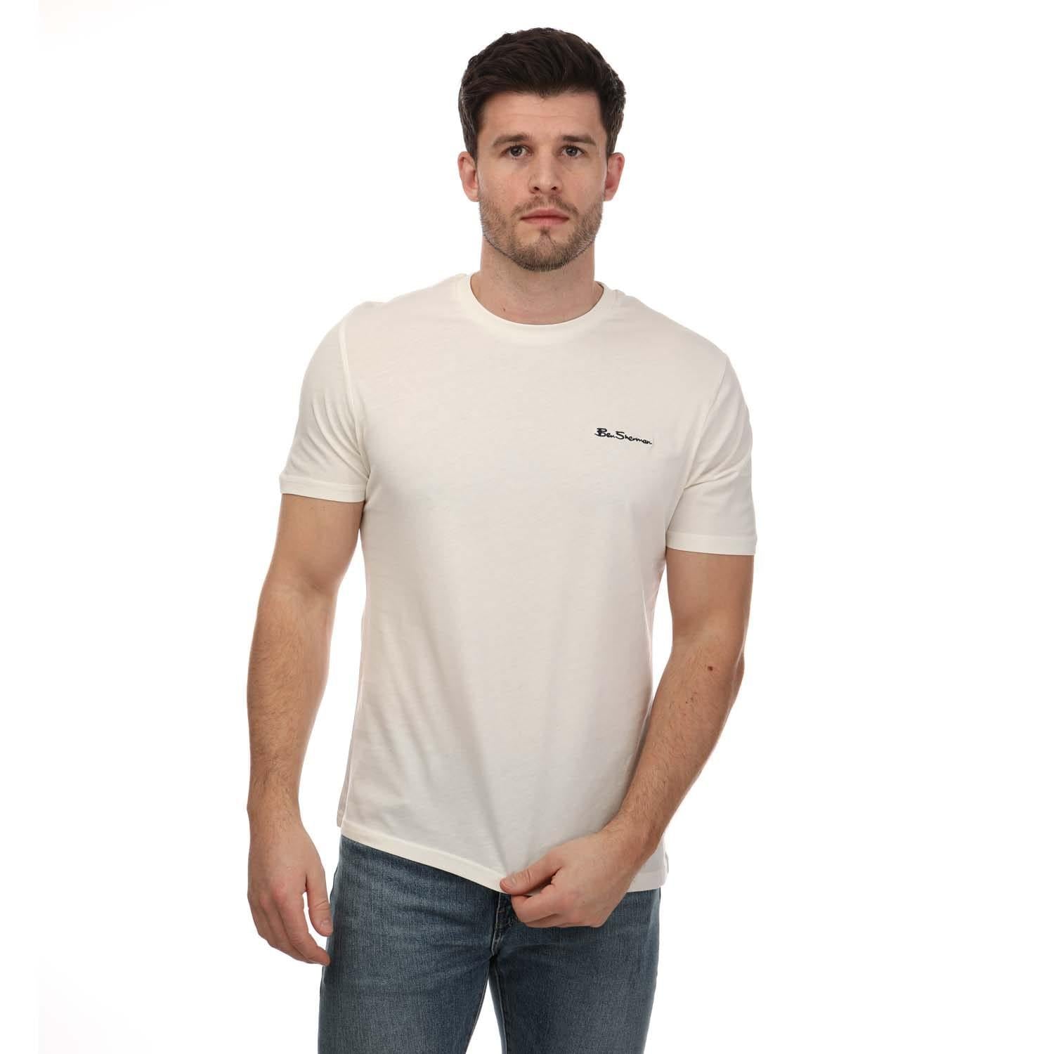 Ivory - Lifestyle - Ben Sherman Mens Script Logo T-Shirt