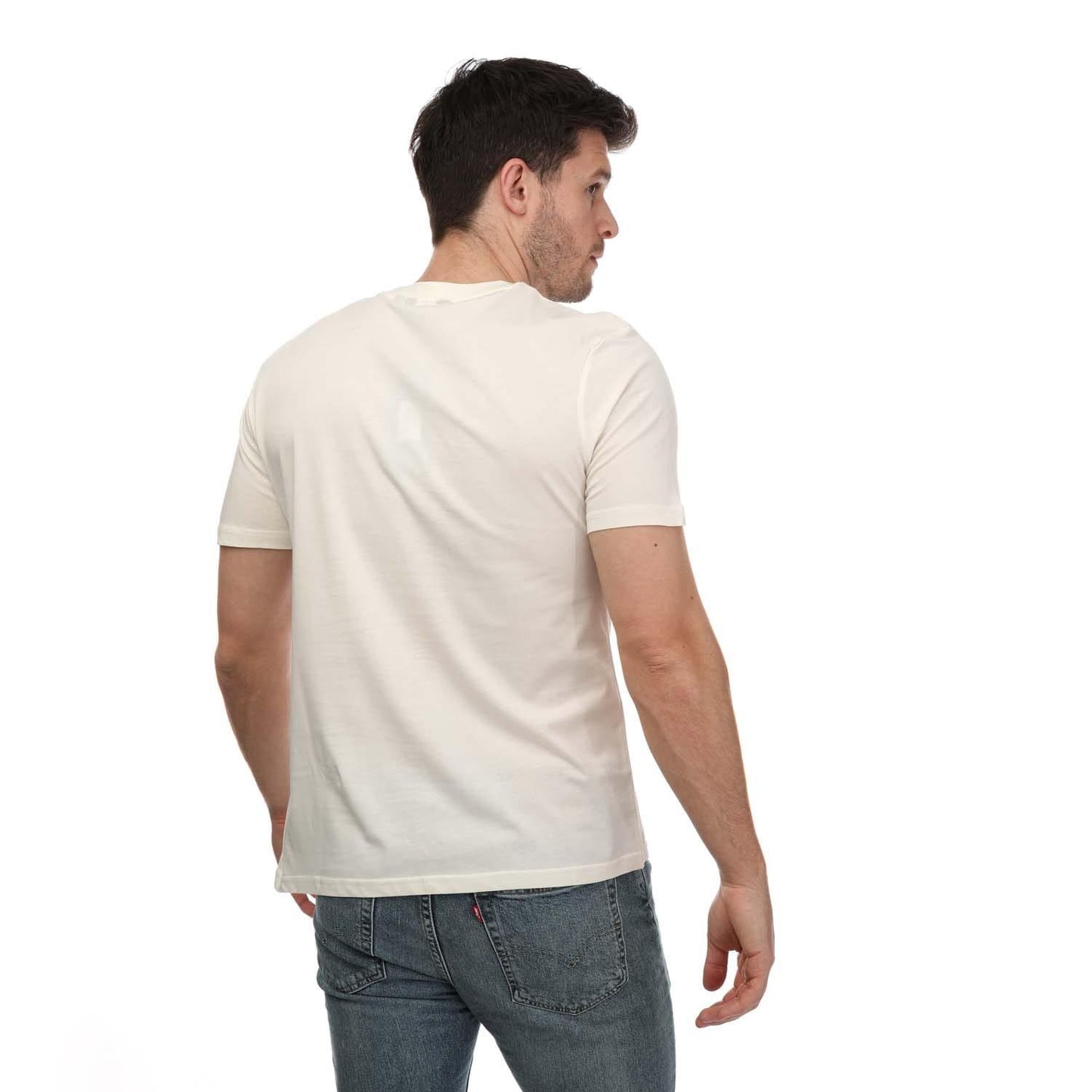 Ivory - Back - Ben Sherman Mens Script Logo T-Shirt