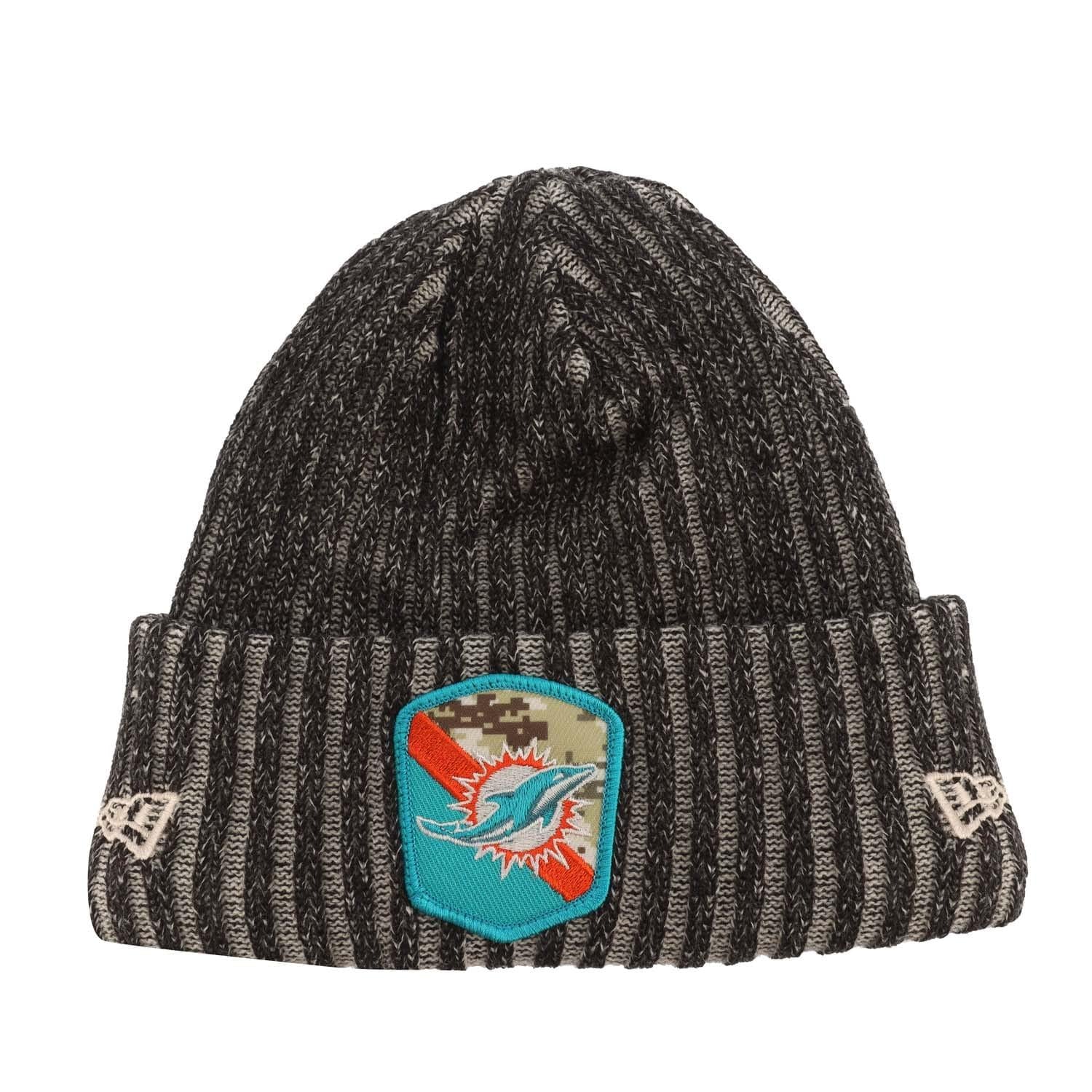 Black - Front - New Era Mens NFL Miami Dolphins Knitted Beanie