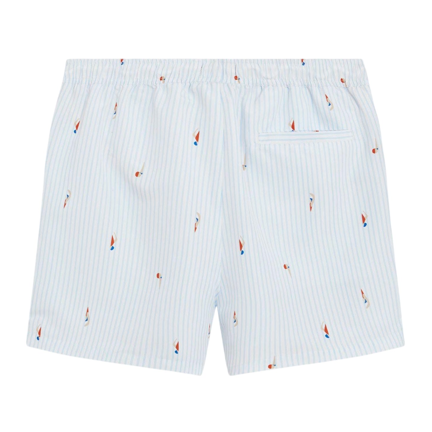 Blue - Back - Ted Baker Mens Sailboat Relaxed Fit Swim Shorts