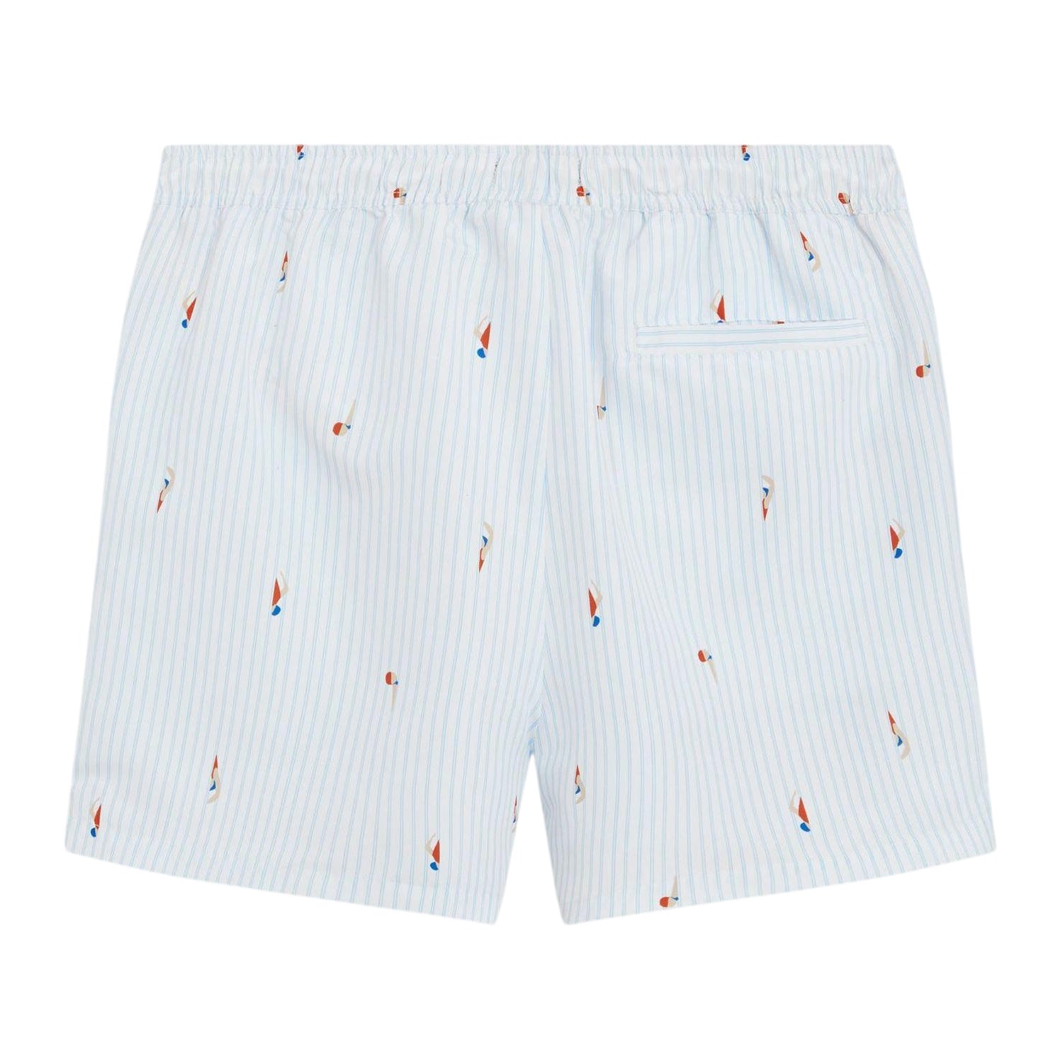 Blue - Back - Ted Baker Mens Sailboat Relaxed Fit Swim Shorts