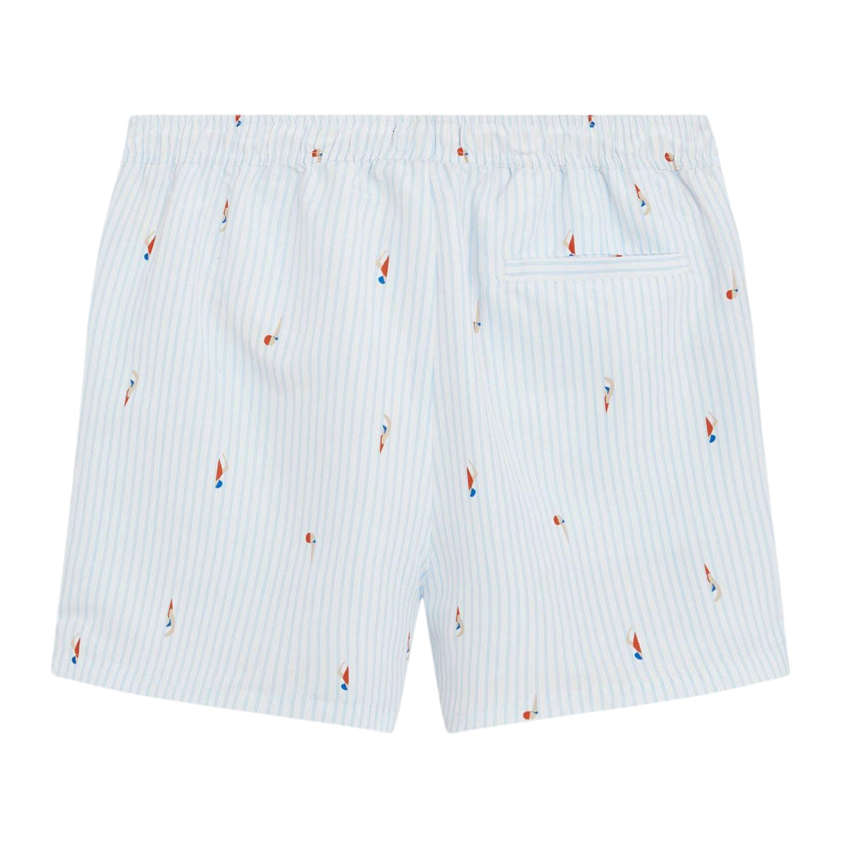 Blue - Back - Ted Baker Mens Sailboat Relaxed Fit Swim Shorts