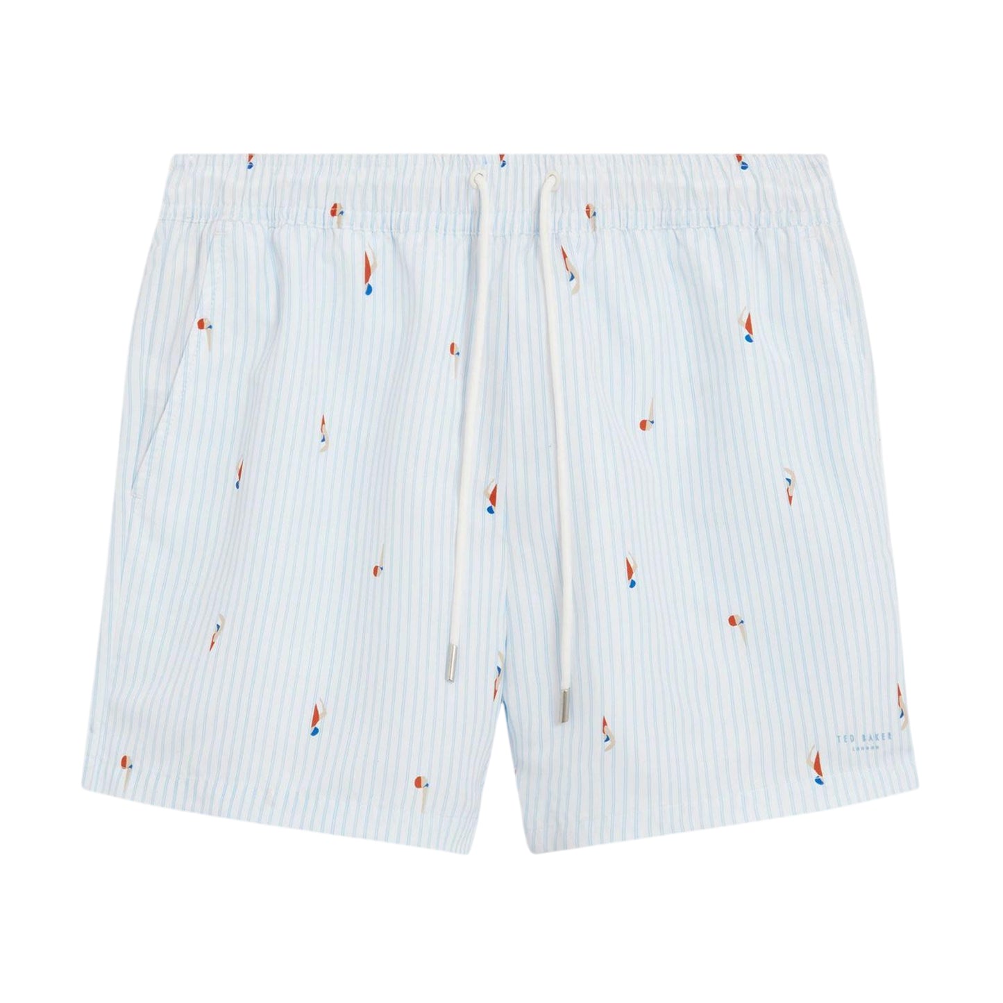 Blue - Front - Ted Baker Mens Sailboat Relaxed Fit Swim Shorts