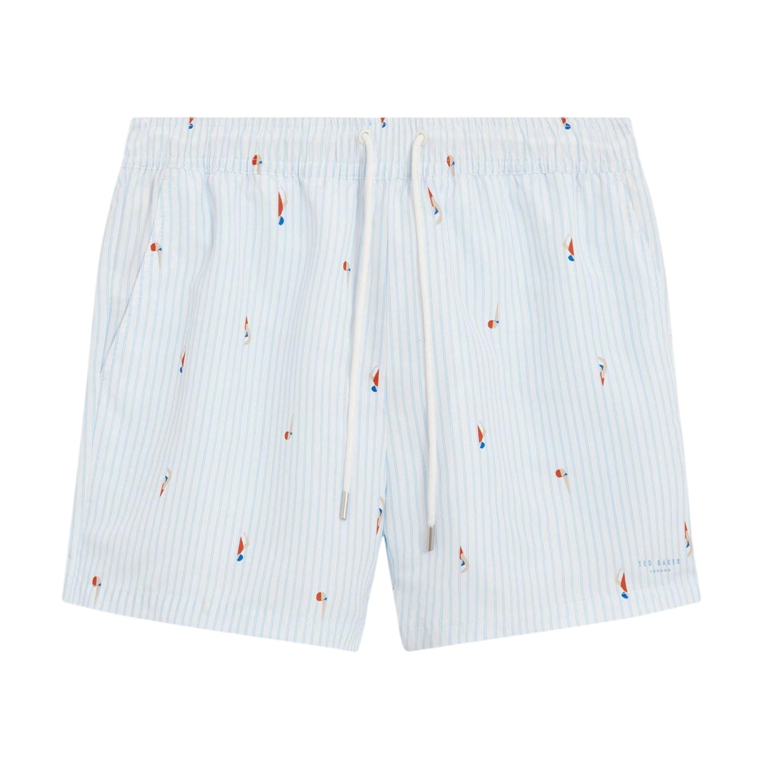 Blue - Front - Ted Baker Mens Sailboat Relaxed Fit Swim Shorts
