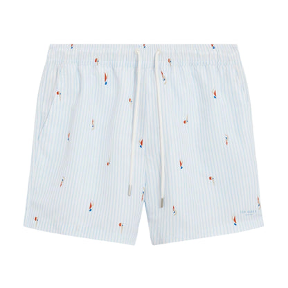 Blue - Front - Ted Baker Mens Sailboat Relaxed Fit Swim Shorts
