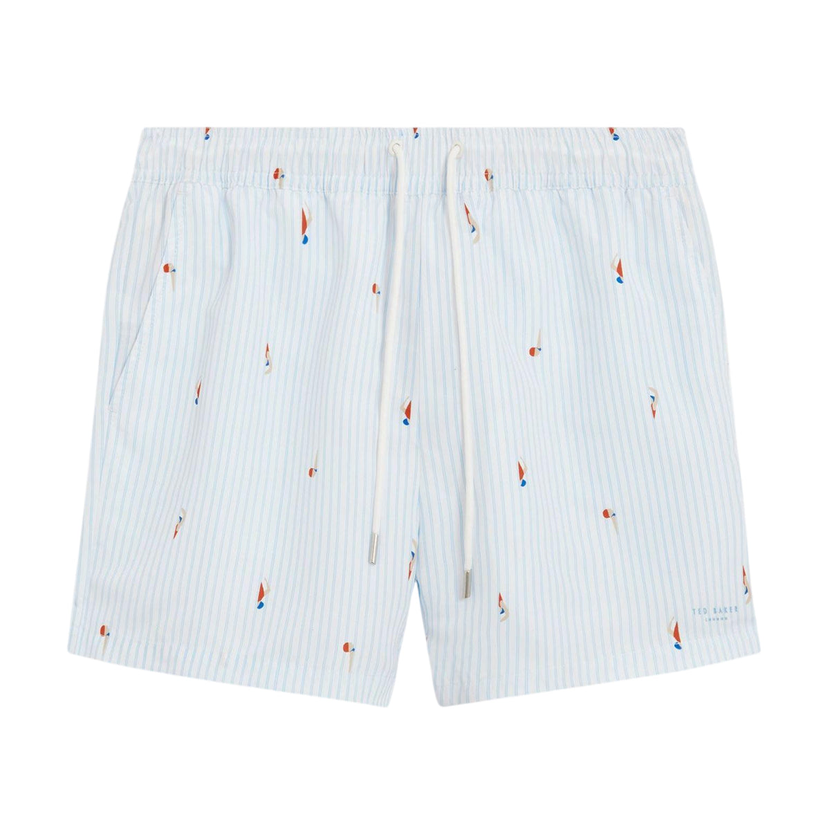Blue - Front - Ted Baker Mens Sailboat Relaxed Fit Swim Shorts