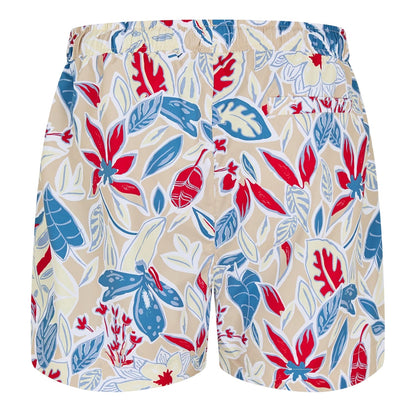 White - Back - Hugo Boss Mens Floral Pattern Regular Swim Shorts