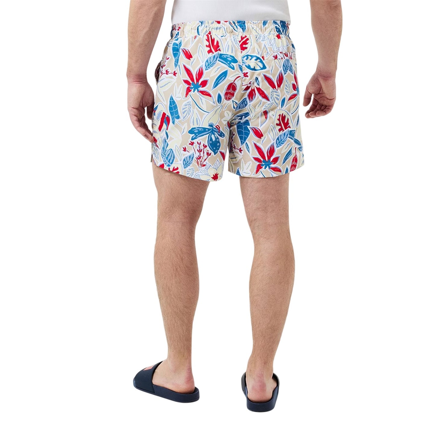 White - Lifestyle - Hugo Boss Mens Floral Pattern Regular Swim Shorts
