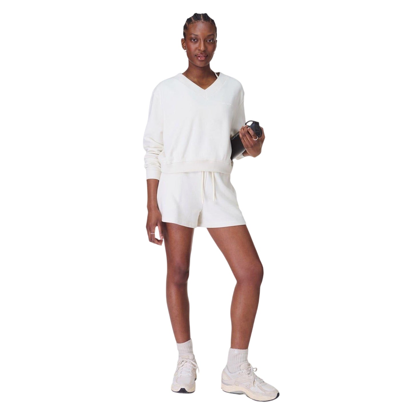 Lily White - Side - Sweaty Betty Womens-Ladies Sweat Shorts