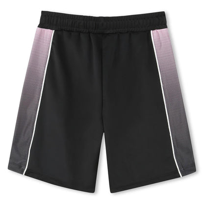 Black - Back - Boss Childrens-Kids Gradient Side Panels Relaxed Fit Shorts