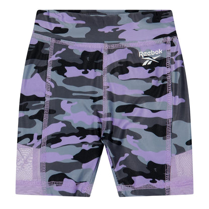 Lavender - Side - Reebok Girls Jersey Slim Cycling Shorts (Pack of 2)