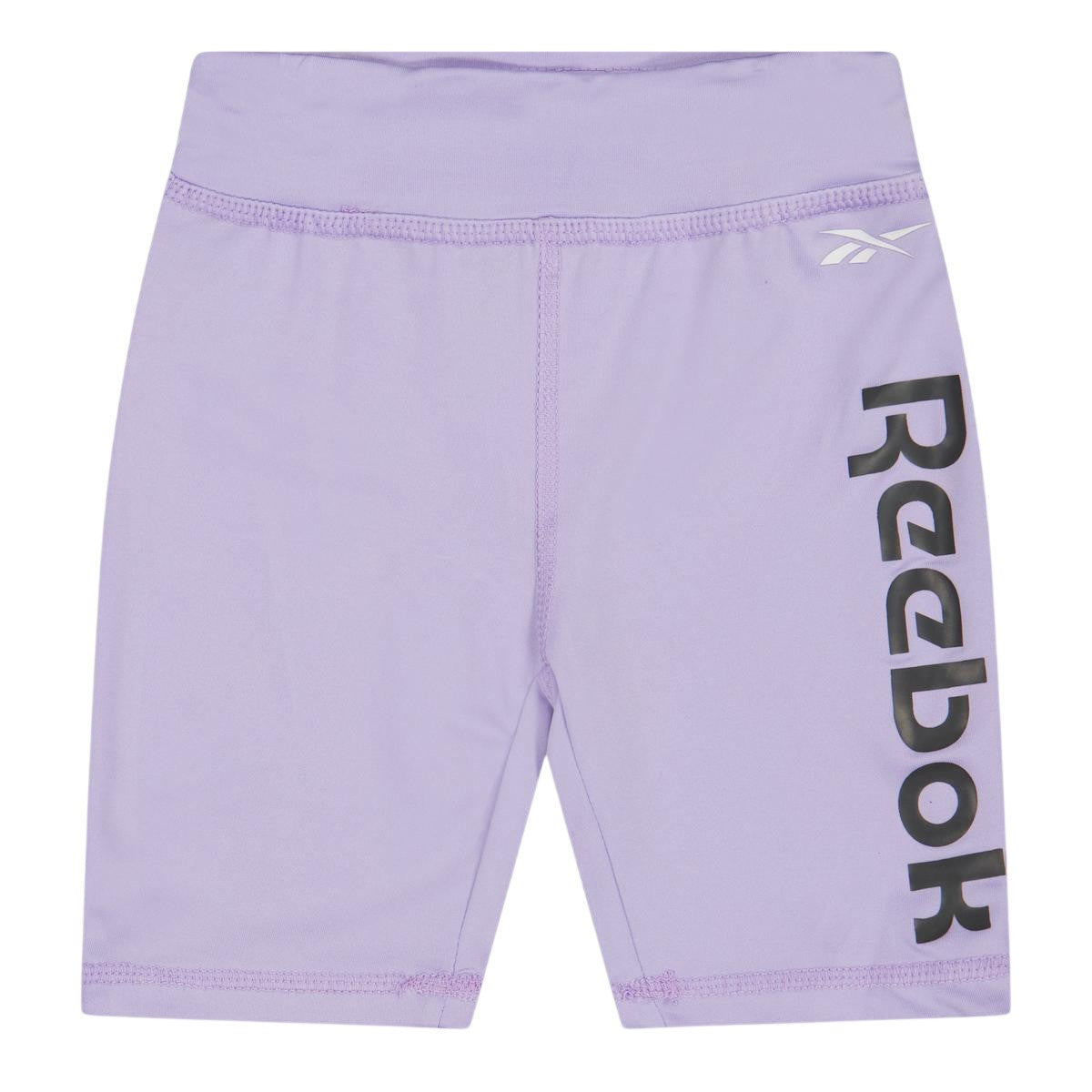 Lavender - Front - Reebok Girls Jersey Slim Cycling Shorts (Pack of 2)