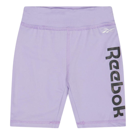 Lavender - Front - Reebok Girls Jersey Slim Cycling Shorts (Pack of 2)