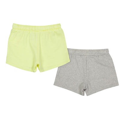 Light Grey Heather - Back - Reebok Girls Heather Shorts (Pack of 2)