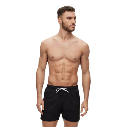 Black - Side - Boss Mens Iconic Regular Swim Shorts