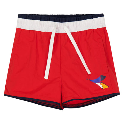 Red - Front - Diadora Childrens-Kids Ju.beach Fregio Swim Shorts