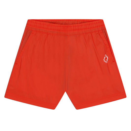 Red-White - Front - Marcelo Burlon Childrens-Kids Swim Shorts