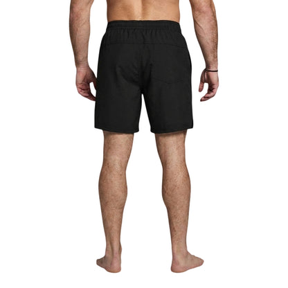 Black - Back - MyProtien Mens Pacific Logo Swim Shorts