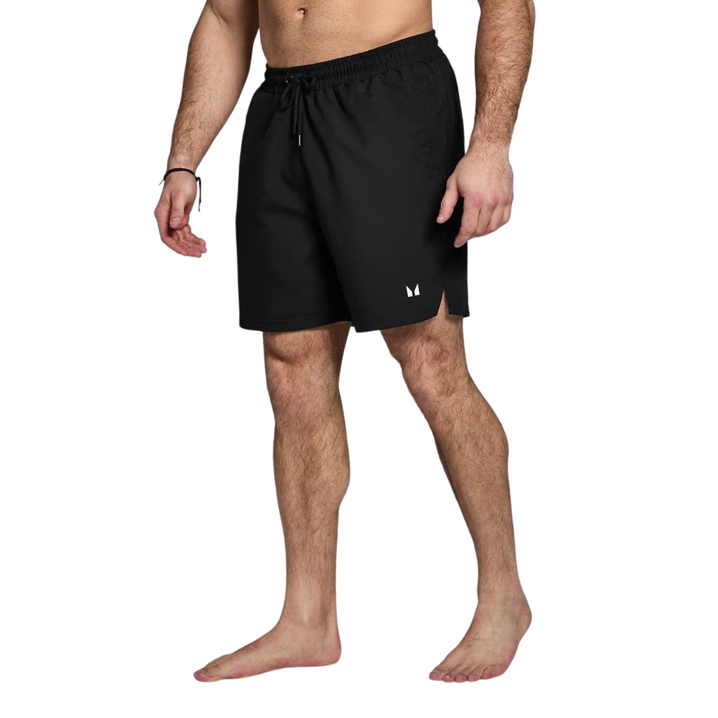 Black - Front - MyProtien Mens Pacific Logo Swim Shorts