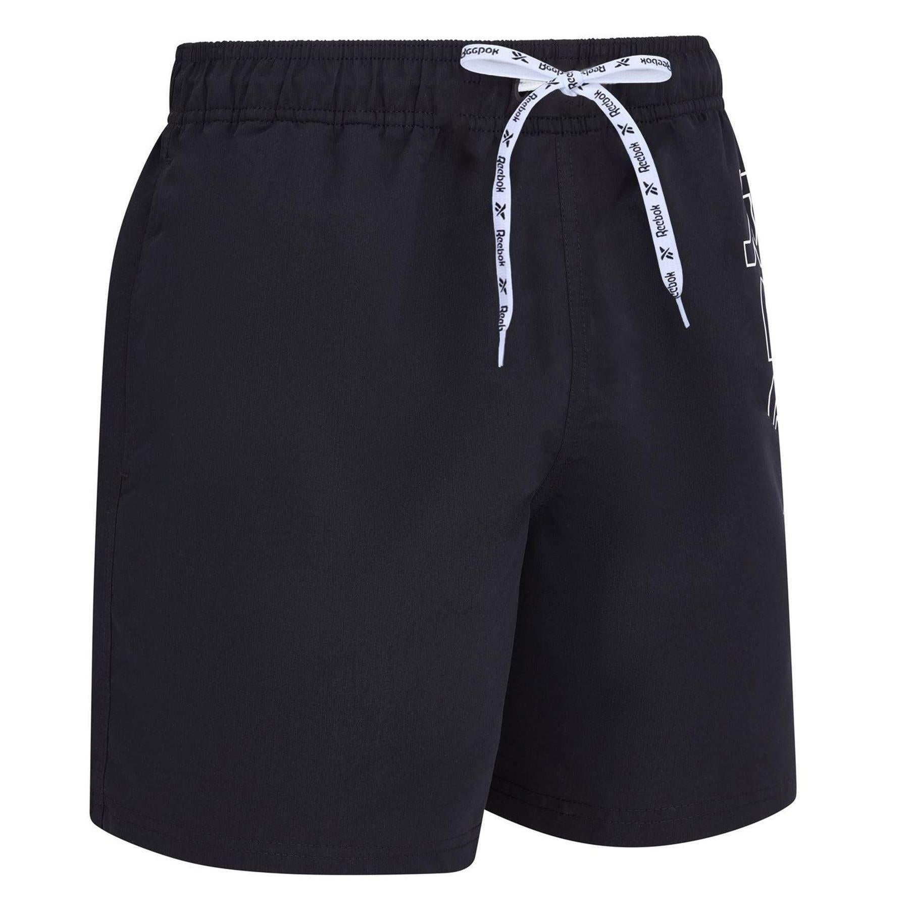Black - Side - Reebok Mens Abbott Swim Shorts