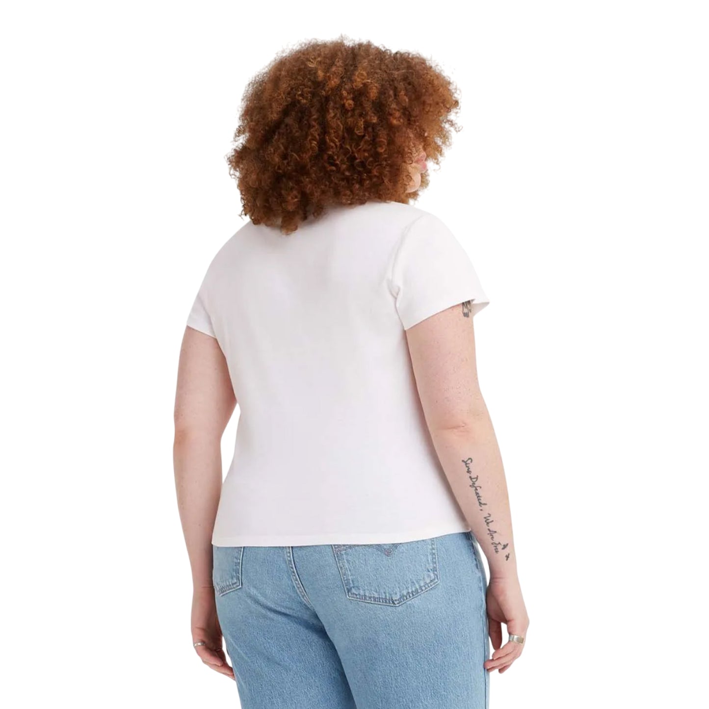 White - Back - Levis Womens-Ladies Baby Plus T-Shirt