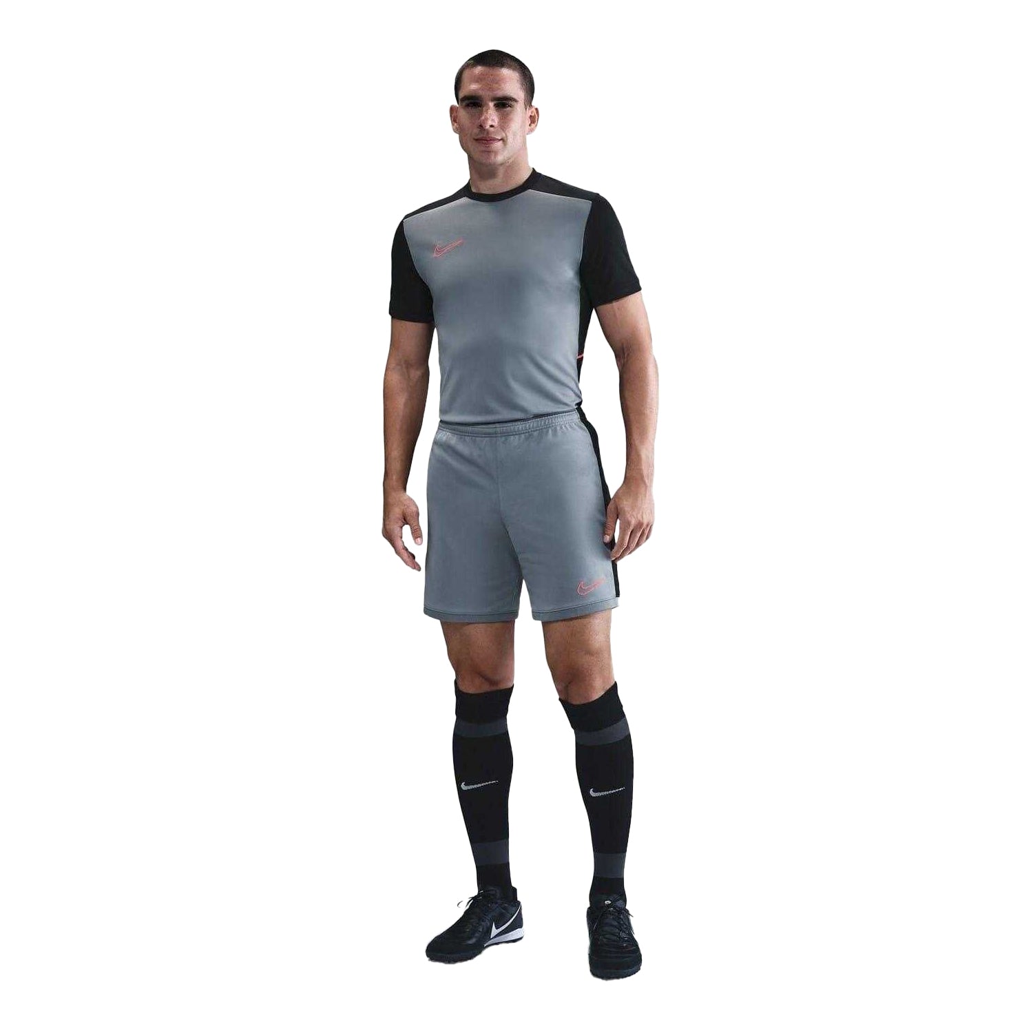 Grey-Black - Side - Nike Mens Academy Shorts
