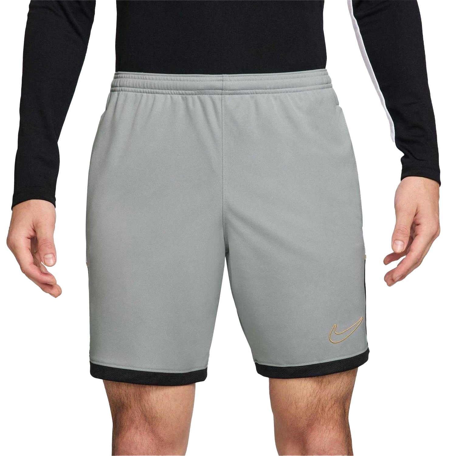 Grey-Gold - Front - Nike Mens Academy Shorts