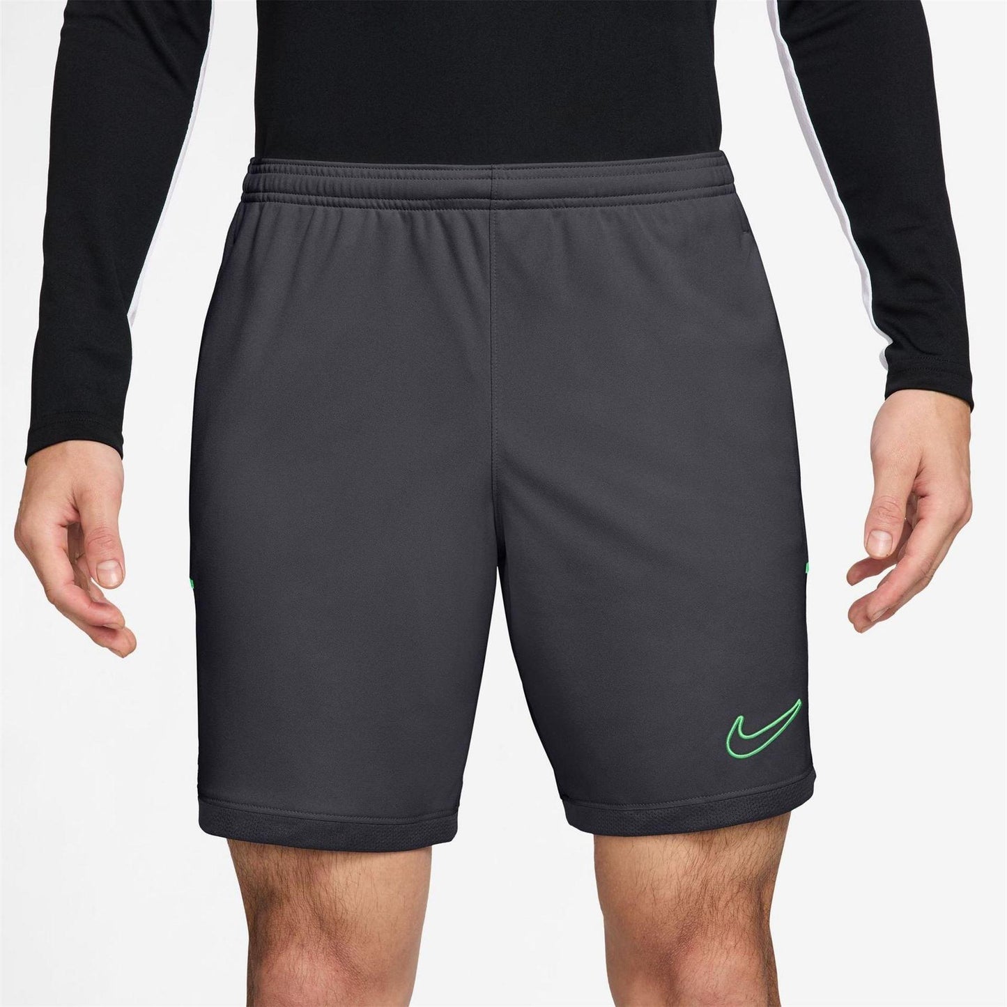Grey-Black-Green - Front - Nike Mens Academy Shorts