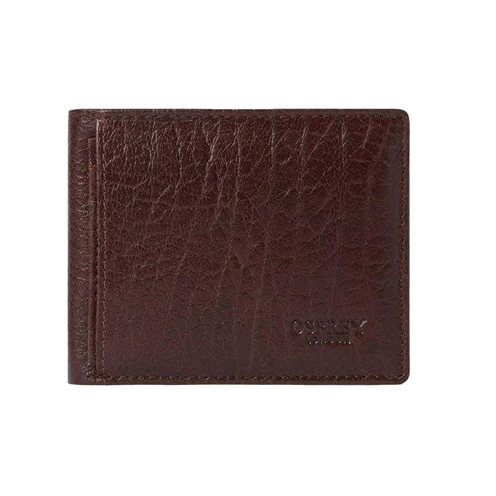 Chocolate - Front - Osprey Mens Highland Bi-Fold Leather Wallet