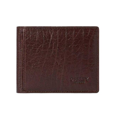 Chocolate - Front - Osprey Mens Highland Bi-Fold Leather Wallet