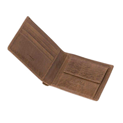 Cognac - Side - Osprey Mens Highland Bi-Fold Leather Wallet