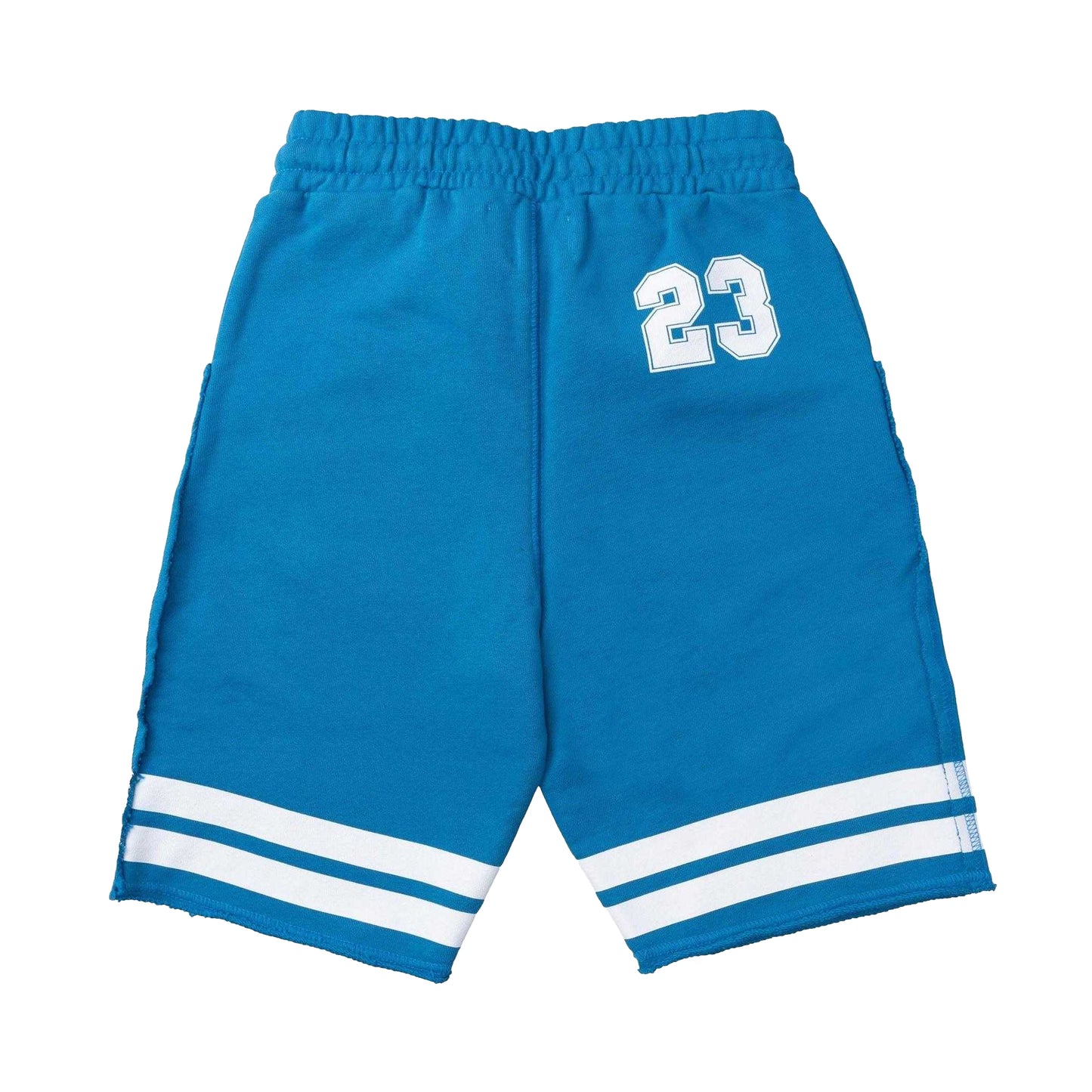 Blue-White - Back - Off White Girls Team 23 Graphic Print Sweat Shorts