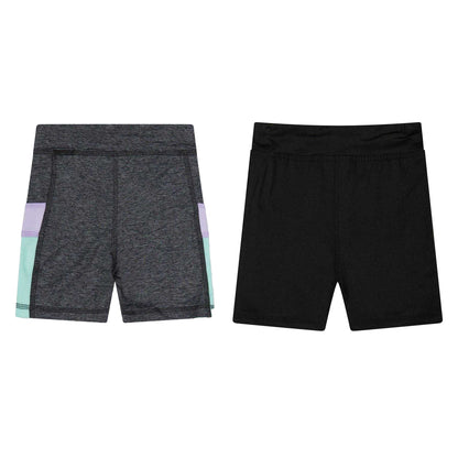 Midnight - Back - Reebok Girls Jersey Shorts (Pack of 2)